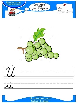 Çocuklar İçin ü Sesi Çalışma Sayfaları 